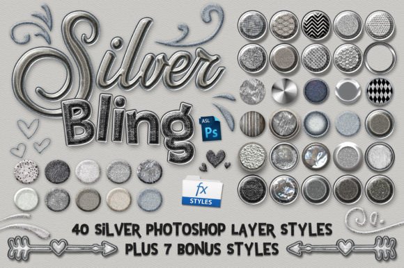 Download Silver Bling Photoshop Layer Styles - Shop Collection