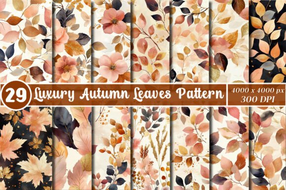 Download Luxury Autumn Leaves Pattern - Luxury Collection